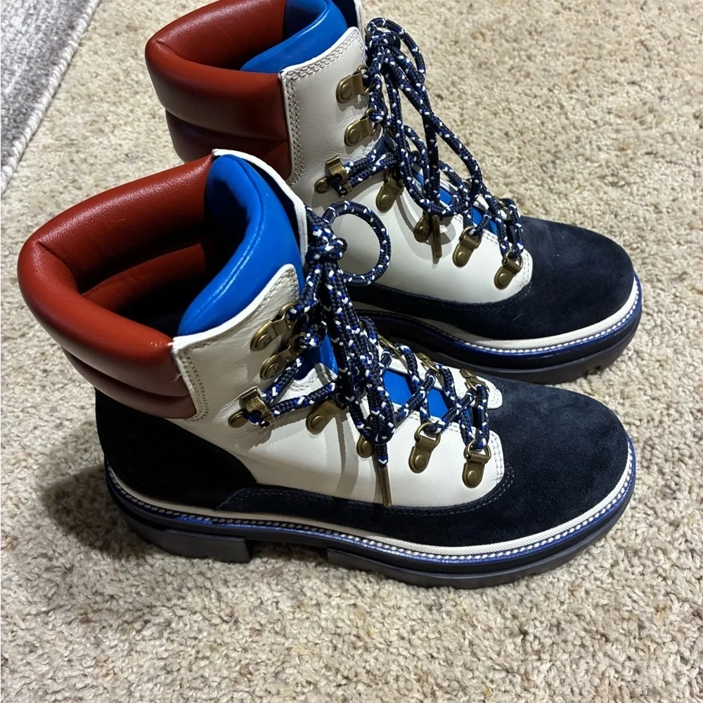 Tory Burch Women’s Miller lug hiker boots limited edition size 8 leather & suede